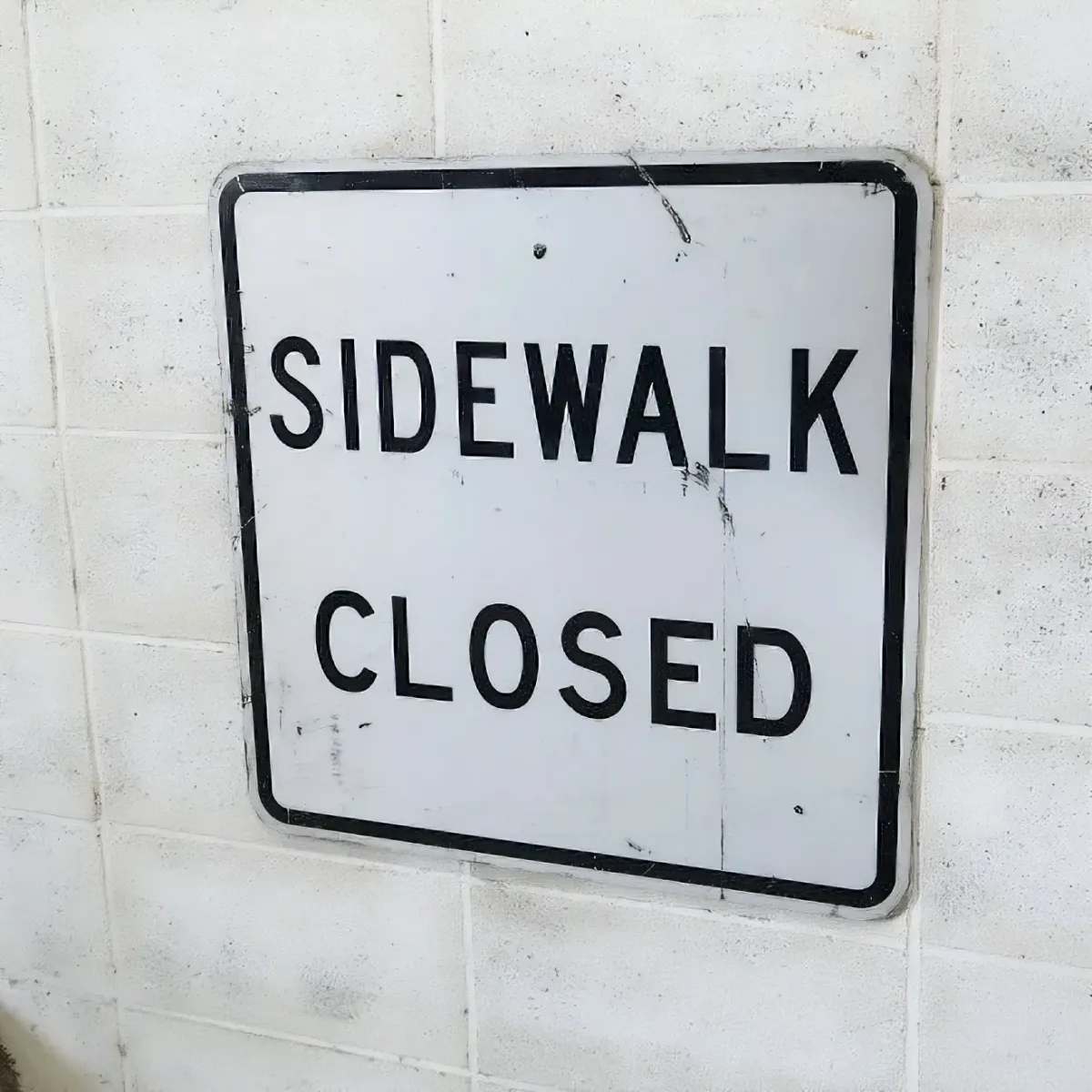 SIDEWALK CLOSED ビンテージ ロードサイン
