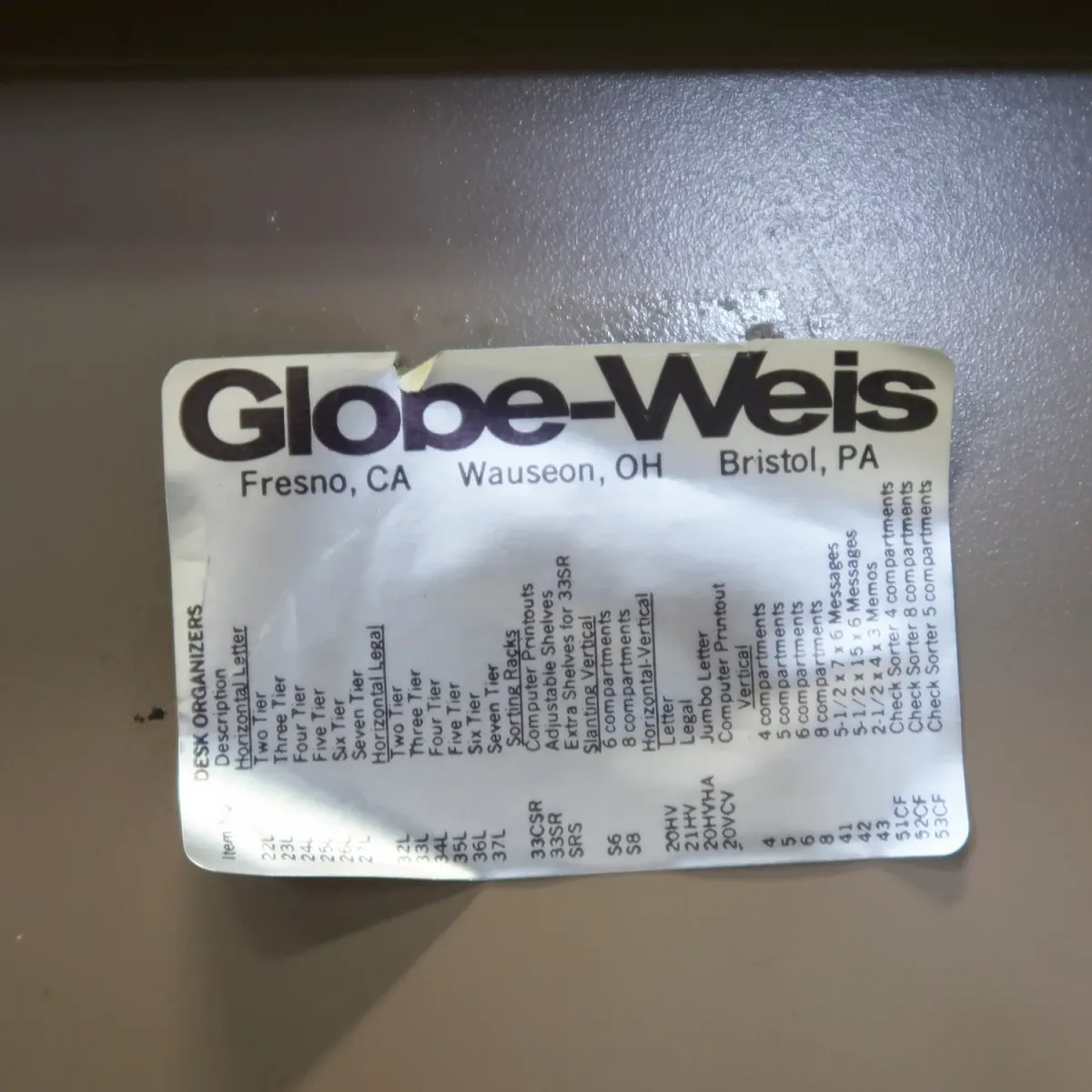 Globe-Weis ビンテージ デスクオーガナイザー