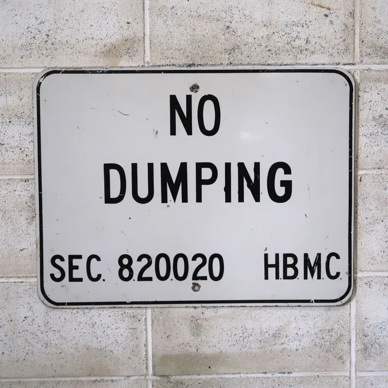 NO DUMPING ビンテージ メタルサイン