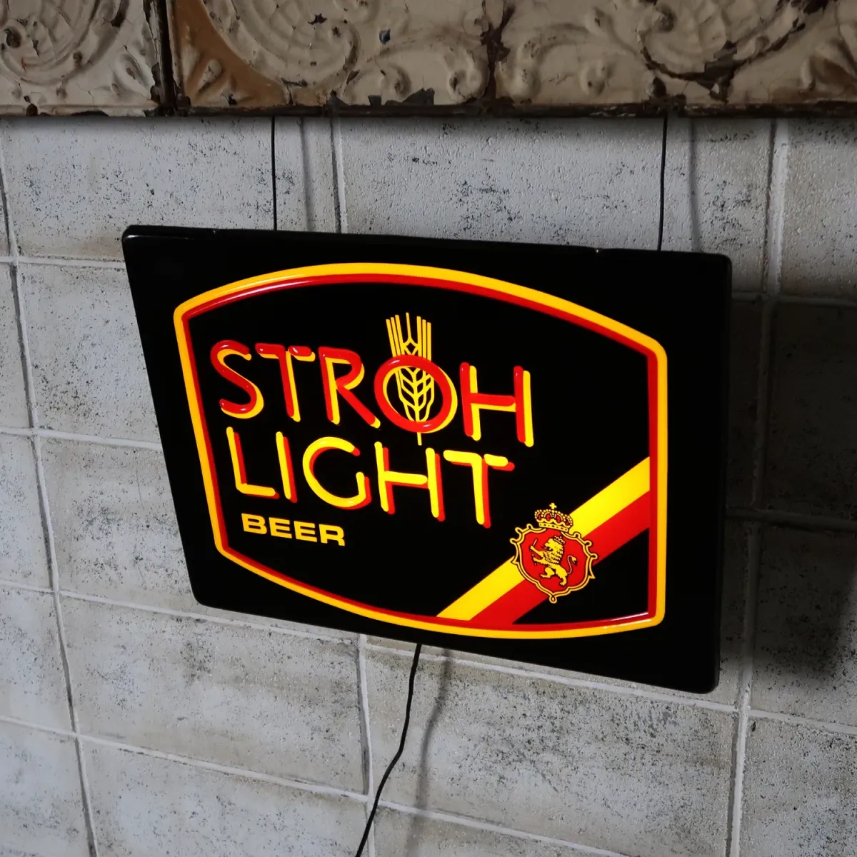 STROH LIGHT BEER ビンテージ ネオンデザイン ライトサイン