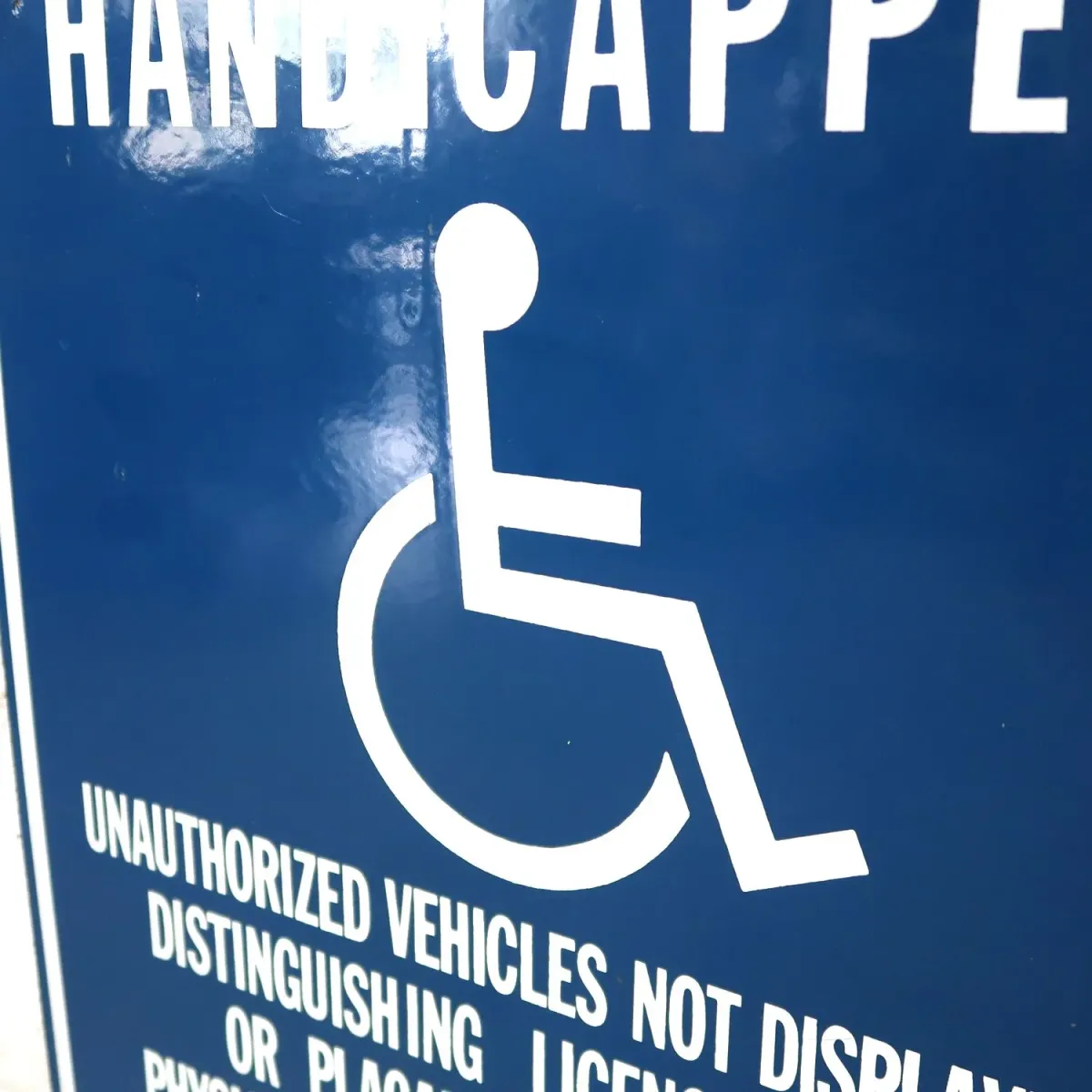 RESERVED FOR HANDICAPPED ロードサイン ホーロー