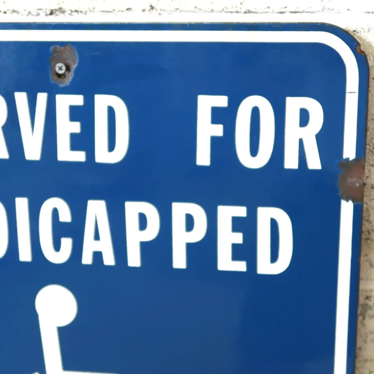 RESERVED FOR HANDICAPPED ロードサイン ホーロー