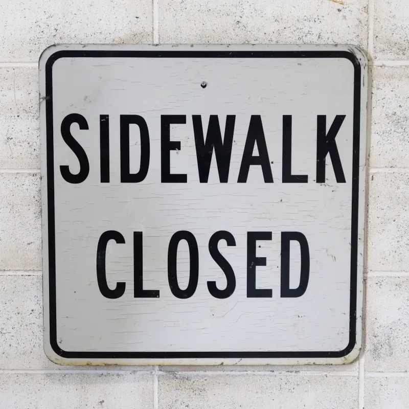 SIDEWALK CLOSED ビンテージ ロードサイン