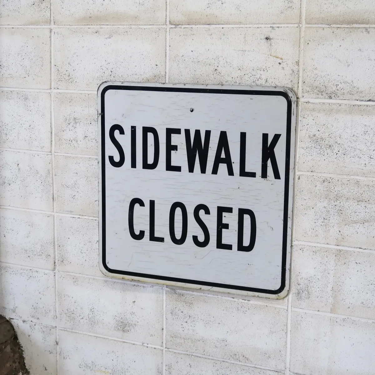 SIDEWALK CLOSED ビンテージ ロードサイン