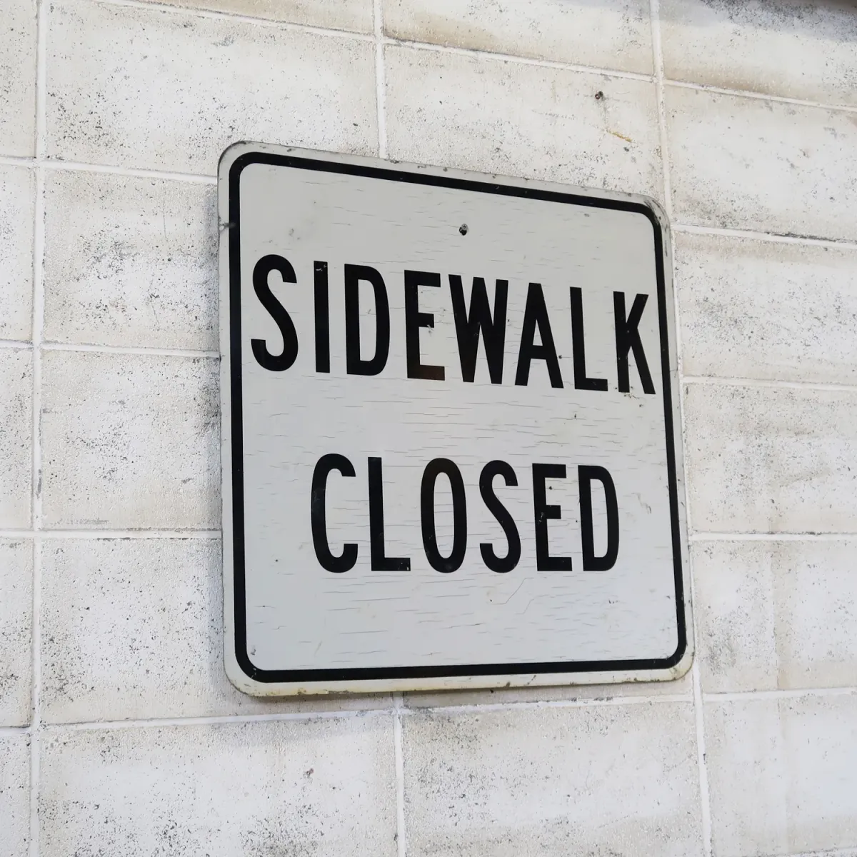 SIDEWALK CLOSED ビンテージ ロードサイン