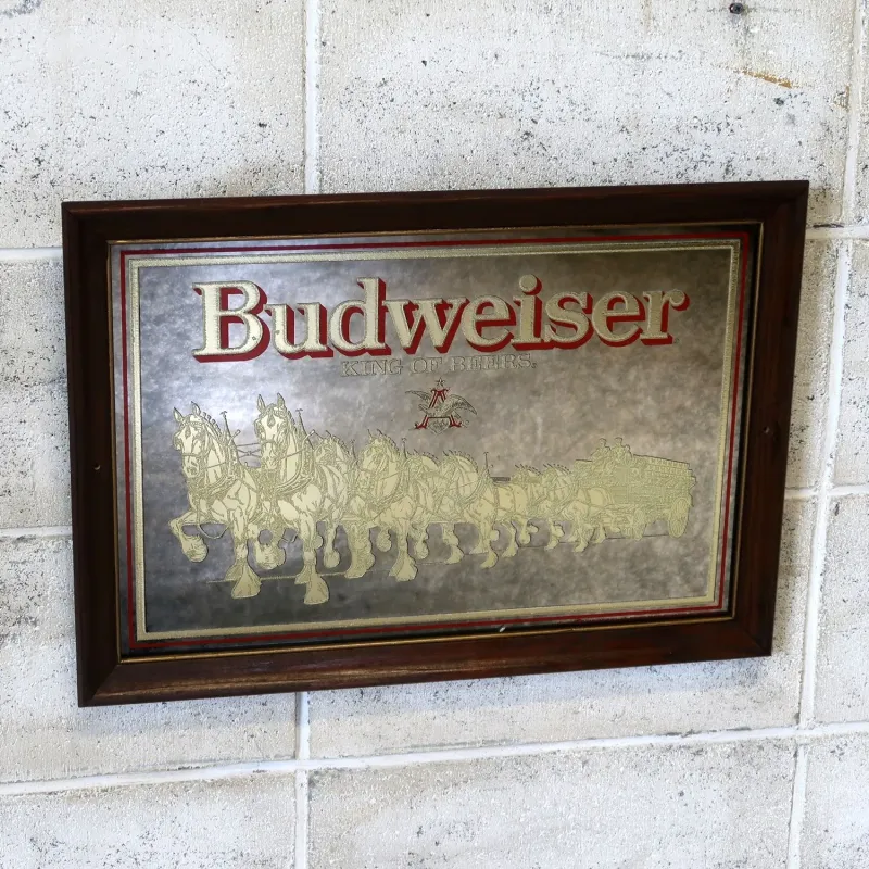 Budweiser ビンテージ パブミラー