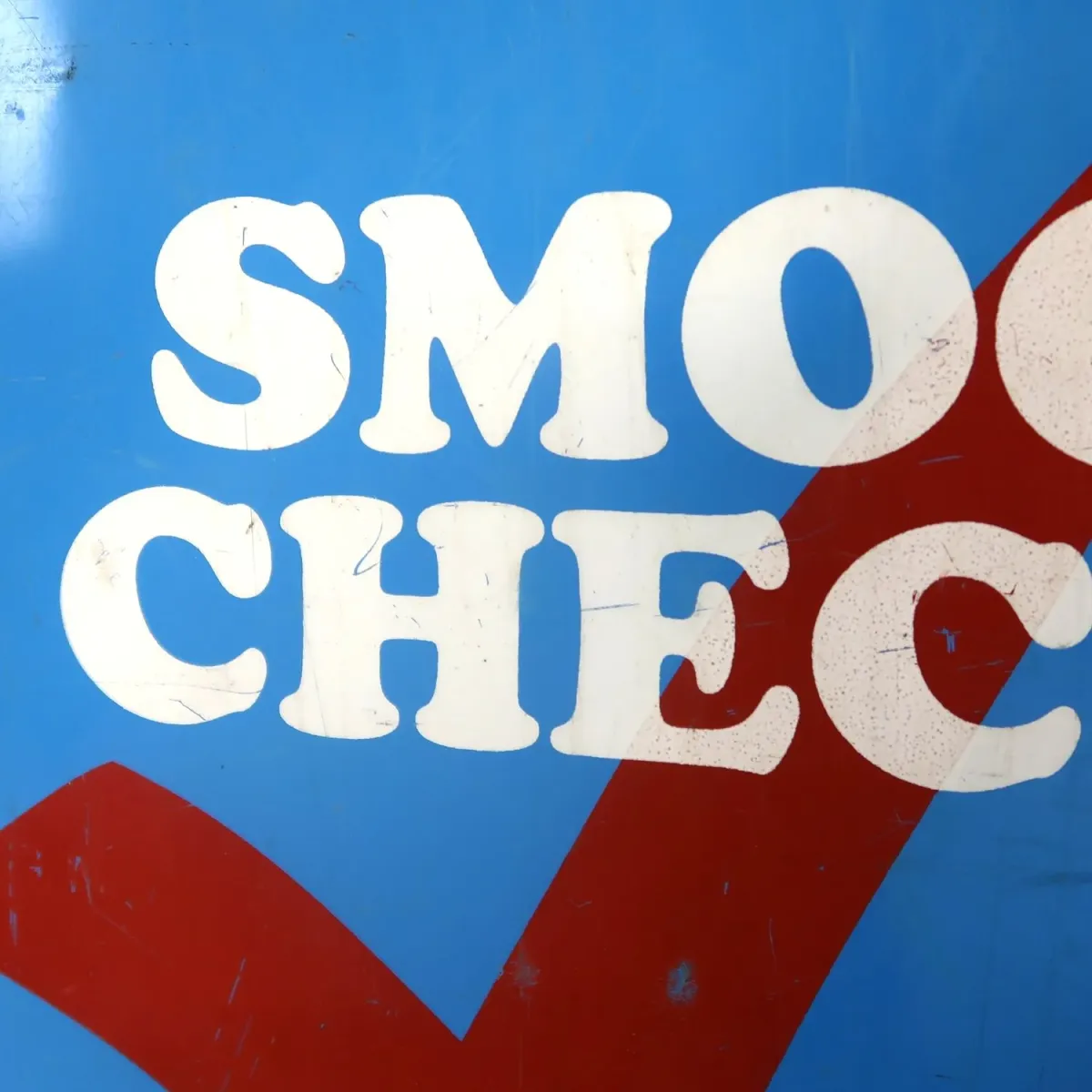 SMOG CHECK ビンテージ 両面メタルサイン