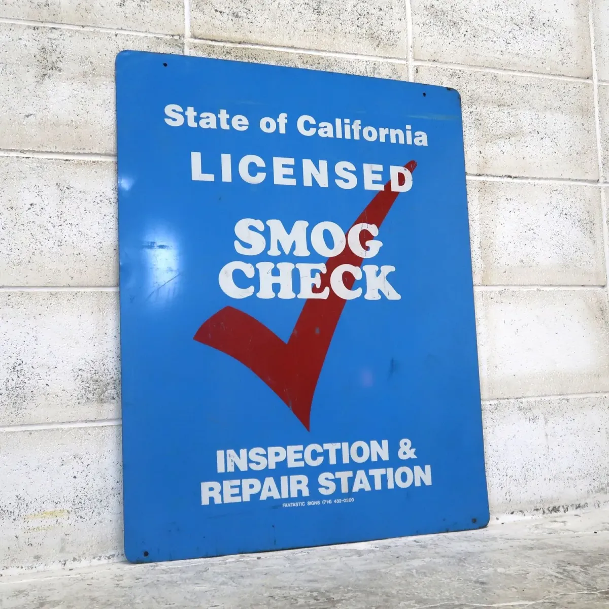 SMOG CHECK ビンテージ 両面メタルサイン