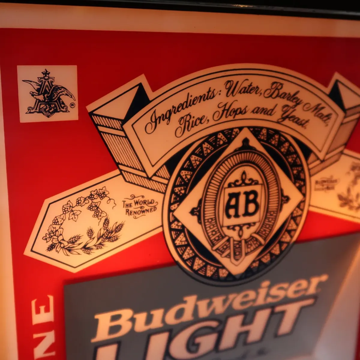 Budweiser LIGHT ビンテージ ライトサイン