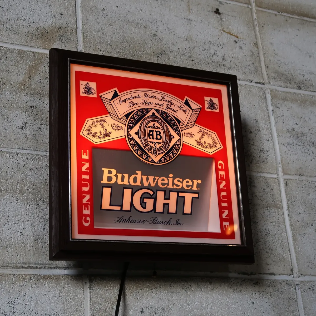 Budweiser LIGHT ビンテージ ライトサイン