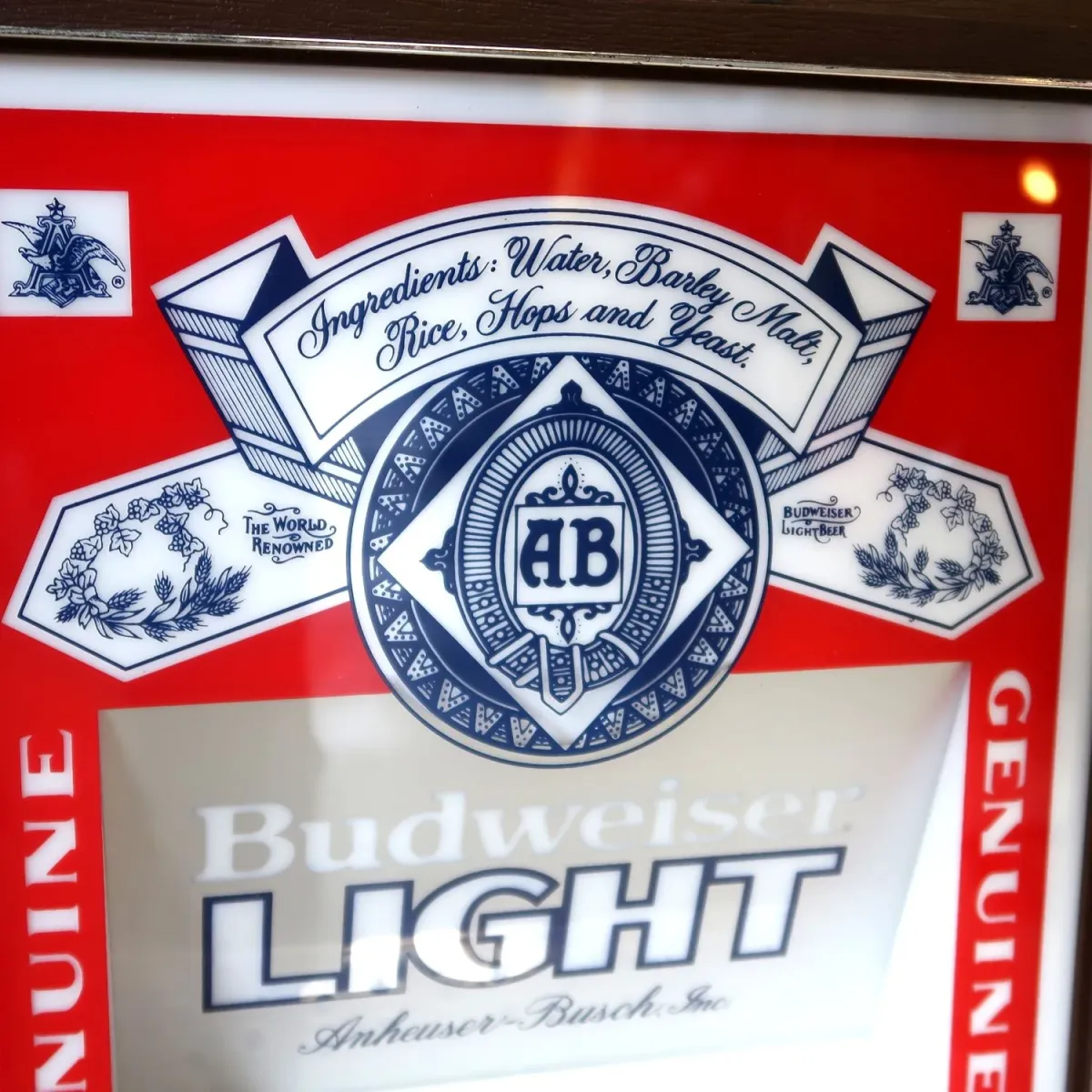 Budweiser LIGHT ビンテージ ライトサイン