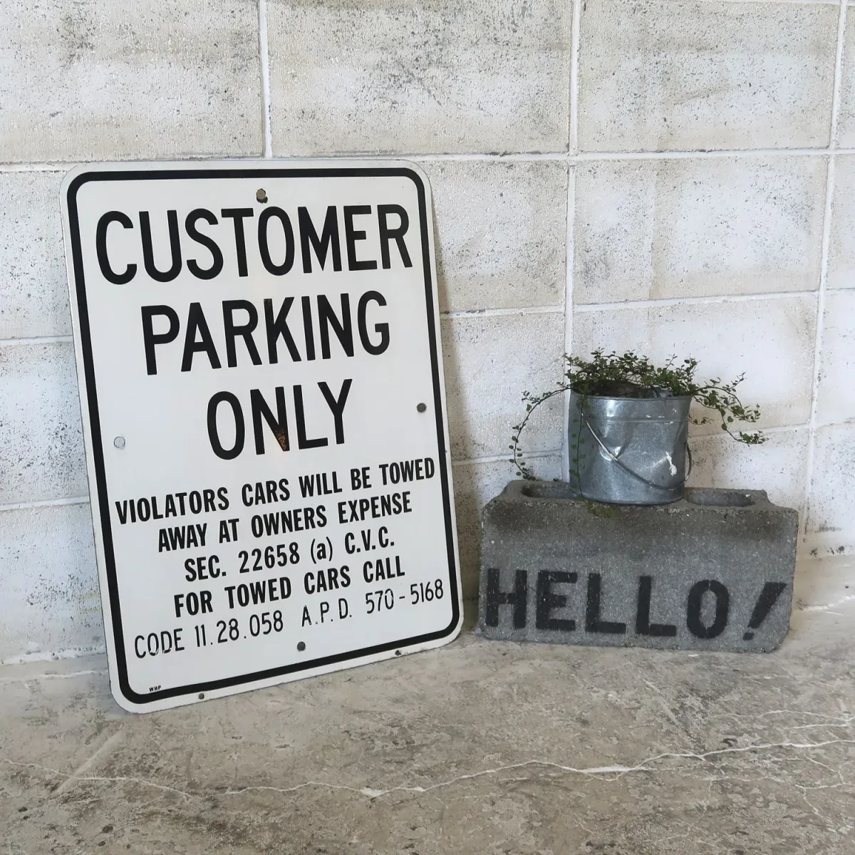 CUSTOMER PARKING ONLY ビンテージ ロードサイン ホーロー