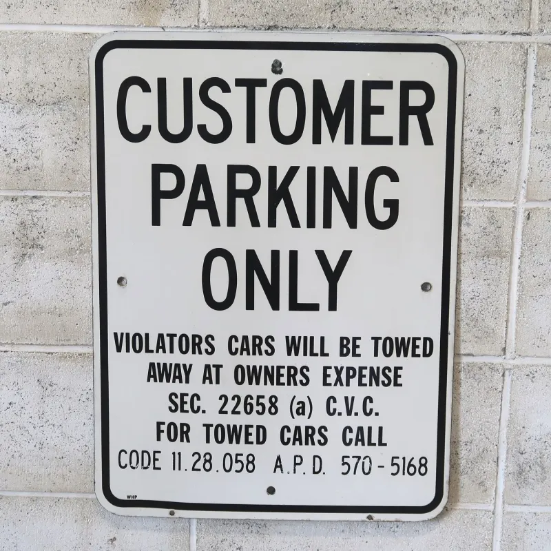 CUSTOMER PARKING ONLY ビンテージ ロードサイン ホーロー