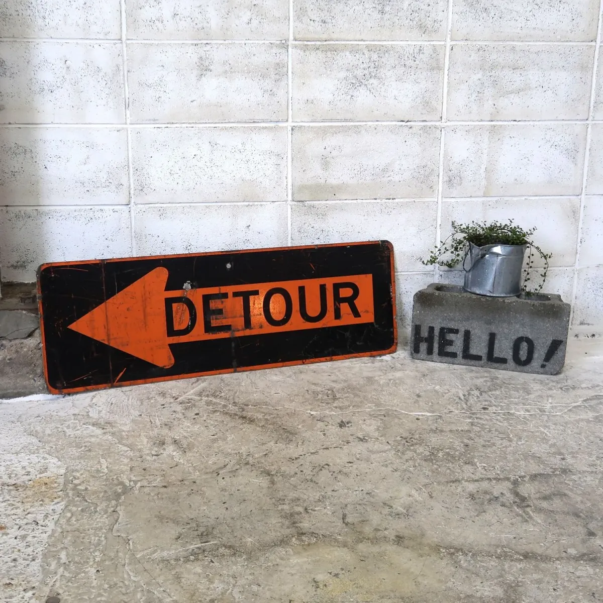 DETOUR ビンテージ ロードサイン