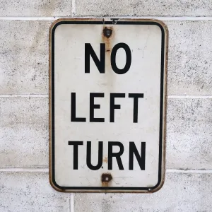 NO LEFT TURN ビンテージ ロードサイン ホーロー