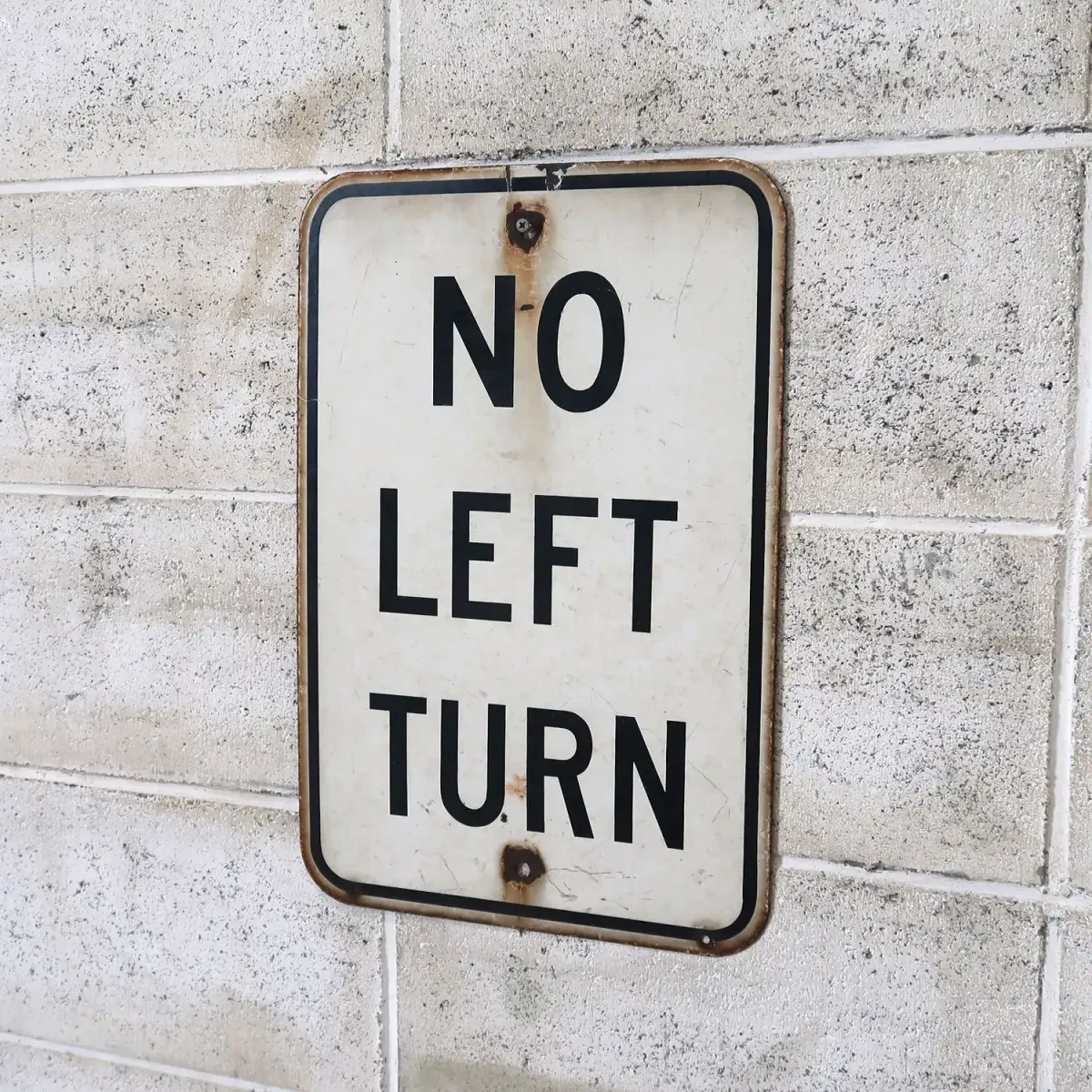 NO LEFT TURN ビンテージ ロードサイン ホーロー