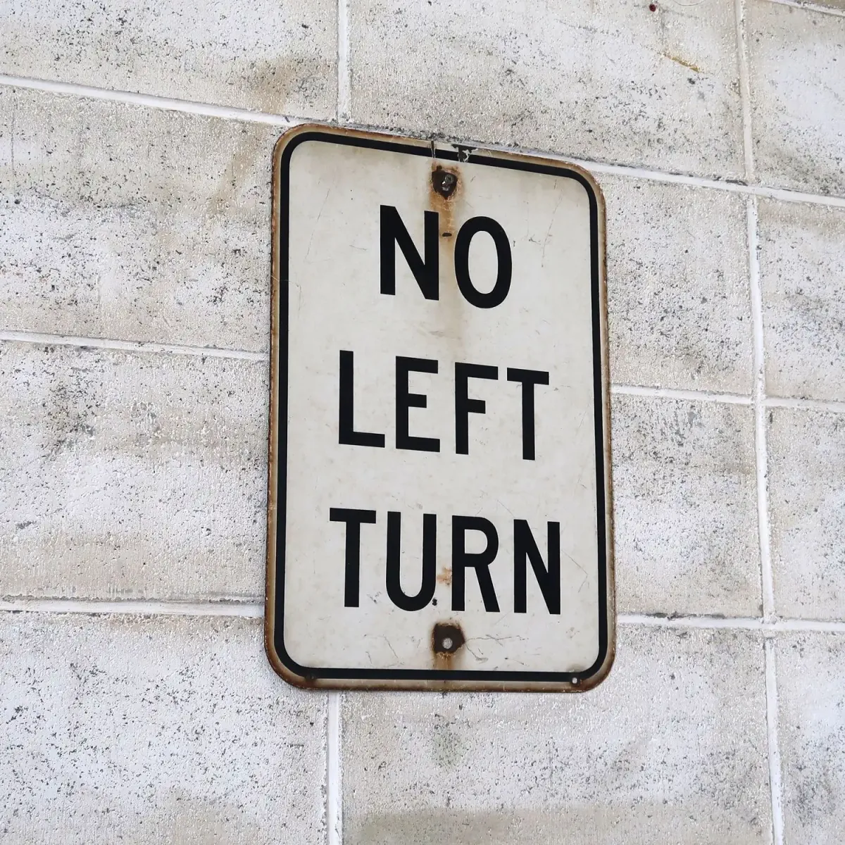 NO LEFT TURN ビンテージ ロードサイン ホーロー