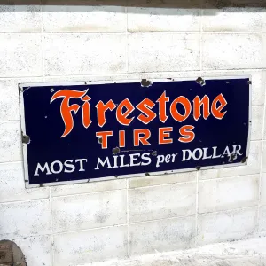 Firestone ビンテージ ホーロー看板