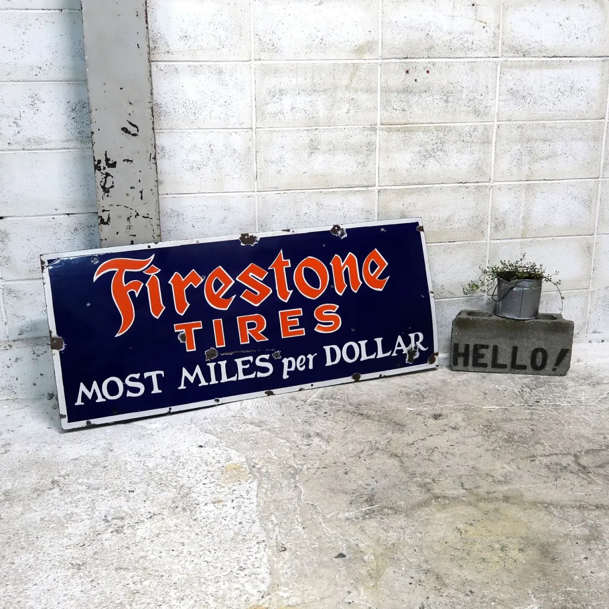 Firestone ビンテージ ホーロー看板