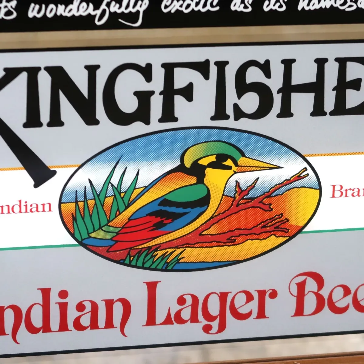 TAJ MAHAL LAGER BEER×KINGFISHER ビンテージ パブミラー