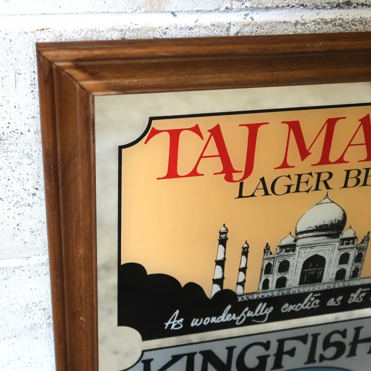 TAJ MAHAL LAGER BEER×KINGFISHER ビンテージ パブミラー