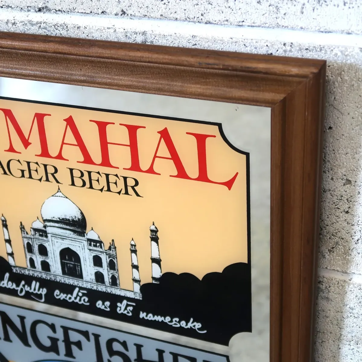 TAJ MAHAL LAGER BEER×KINGFISHER ビンテージ パブミラー