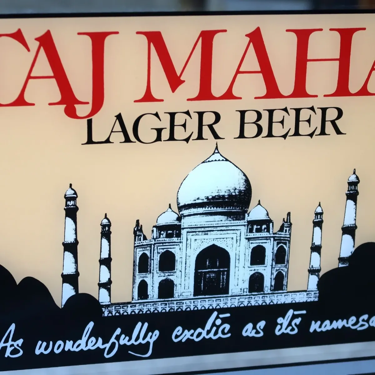 TAJ MAHAL LAGER BEER×KINGFISHER ビンテージ パブミラー