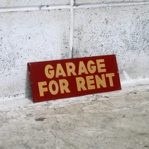 GARAGE FOR RENT ビンテージ メタルプレート