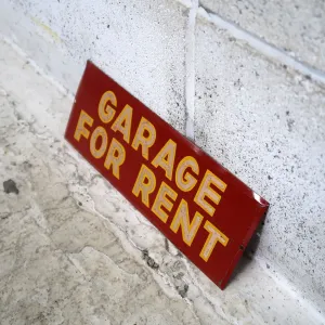 GARAGE FOR RENT ビンテージ メタルプレート