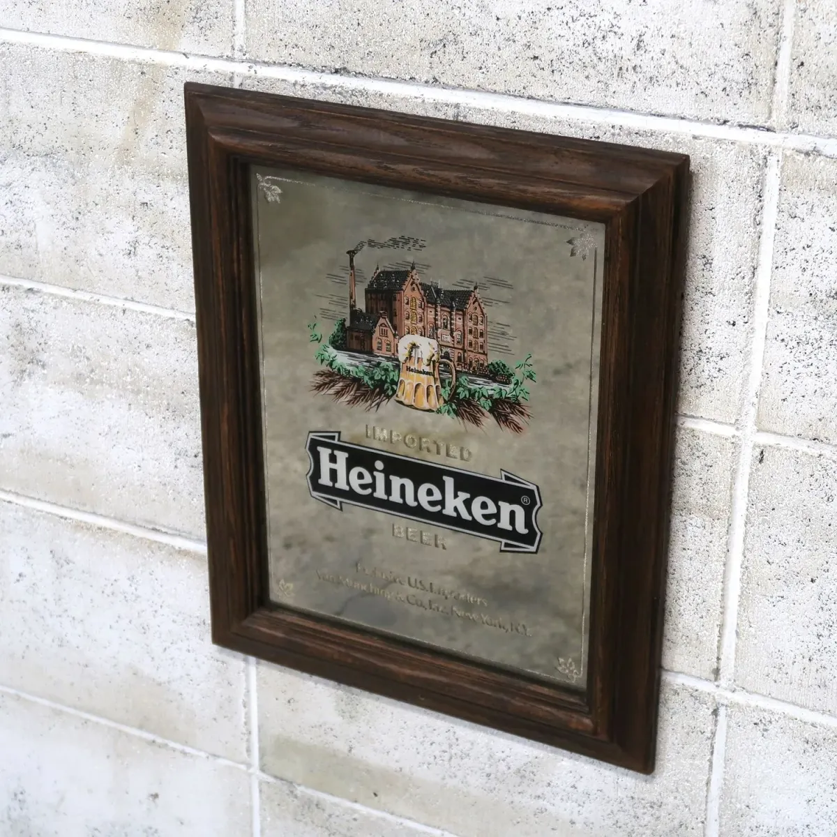 Heineken ビンテージ パブミラー