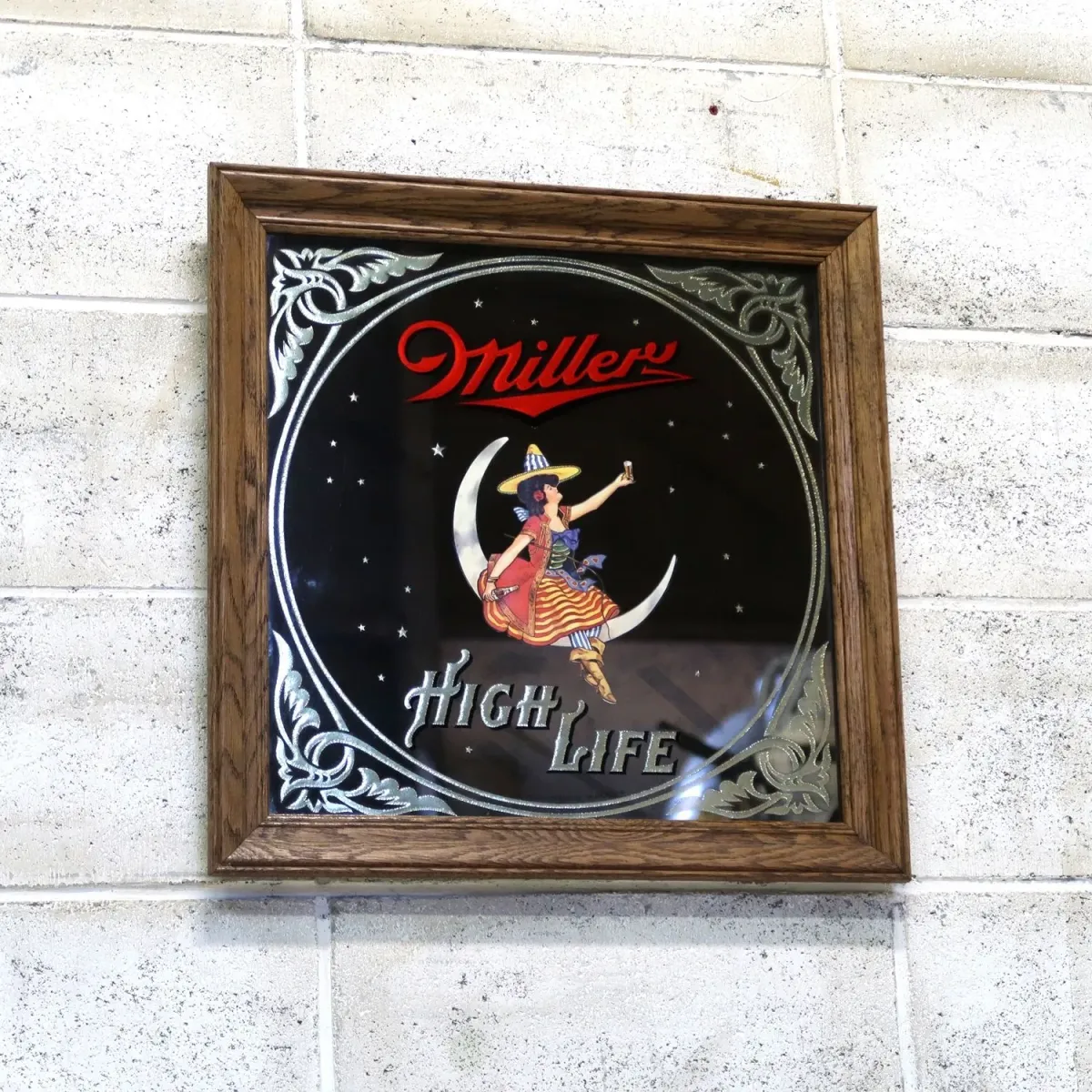 Miller HIGH LIFE ビンテージ パブミラー