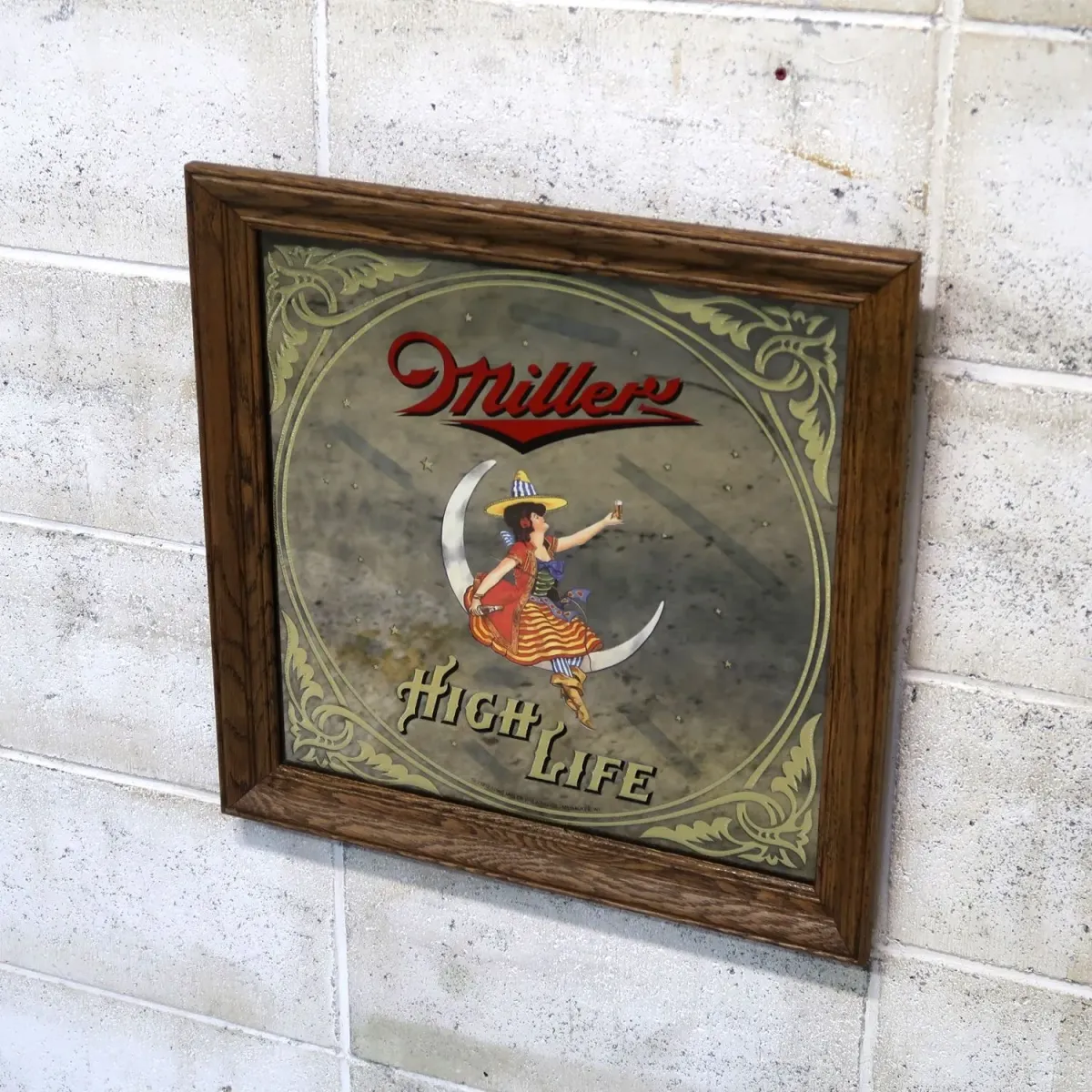 Miller HIGH LIFE ビンテージ パブミラー