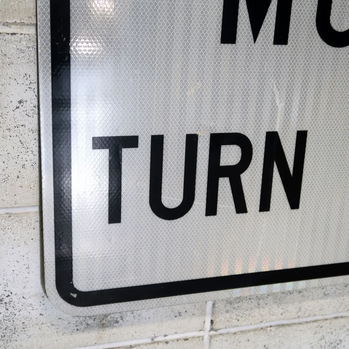 RIGHT LANE MUST TURN RIGHT ビンテージ ロードサイン